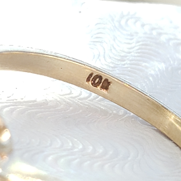 True Vintage 7 diamond engagement ring 10kt gold - Picture 4 of 12